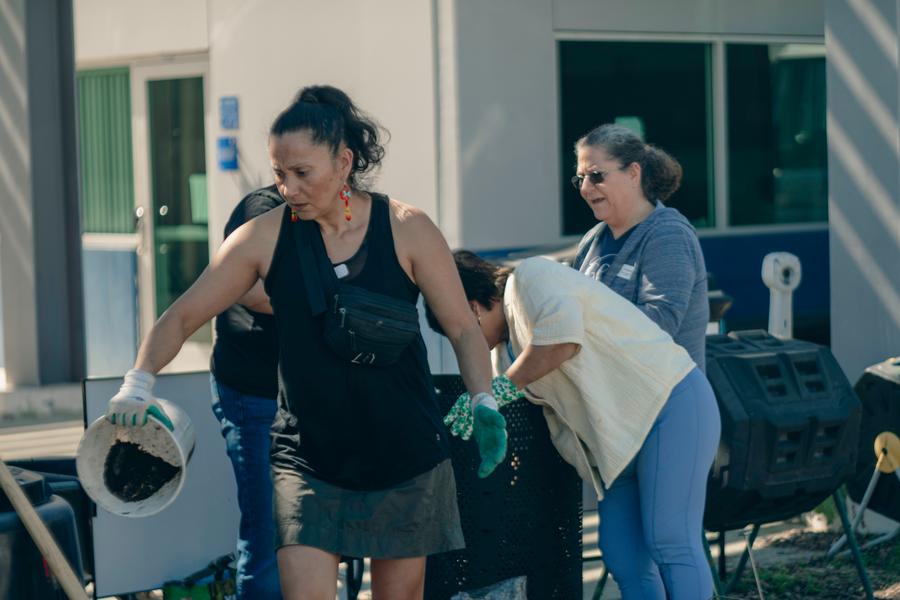 A facilitator walks participants through sorting materials.